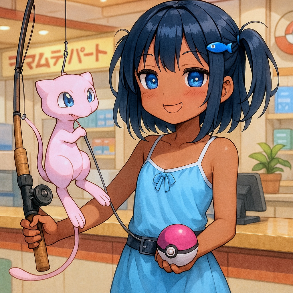 デパートでミュウを釣るこなつちゃん