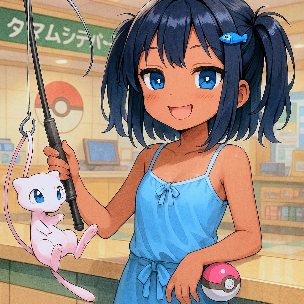 デパートでミュウを釣るこなつちゃん