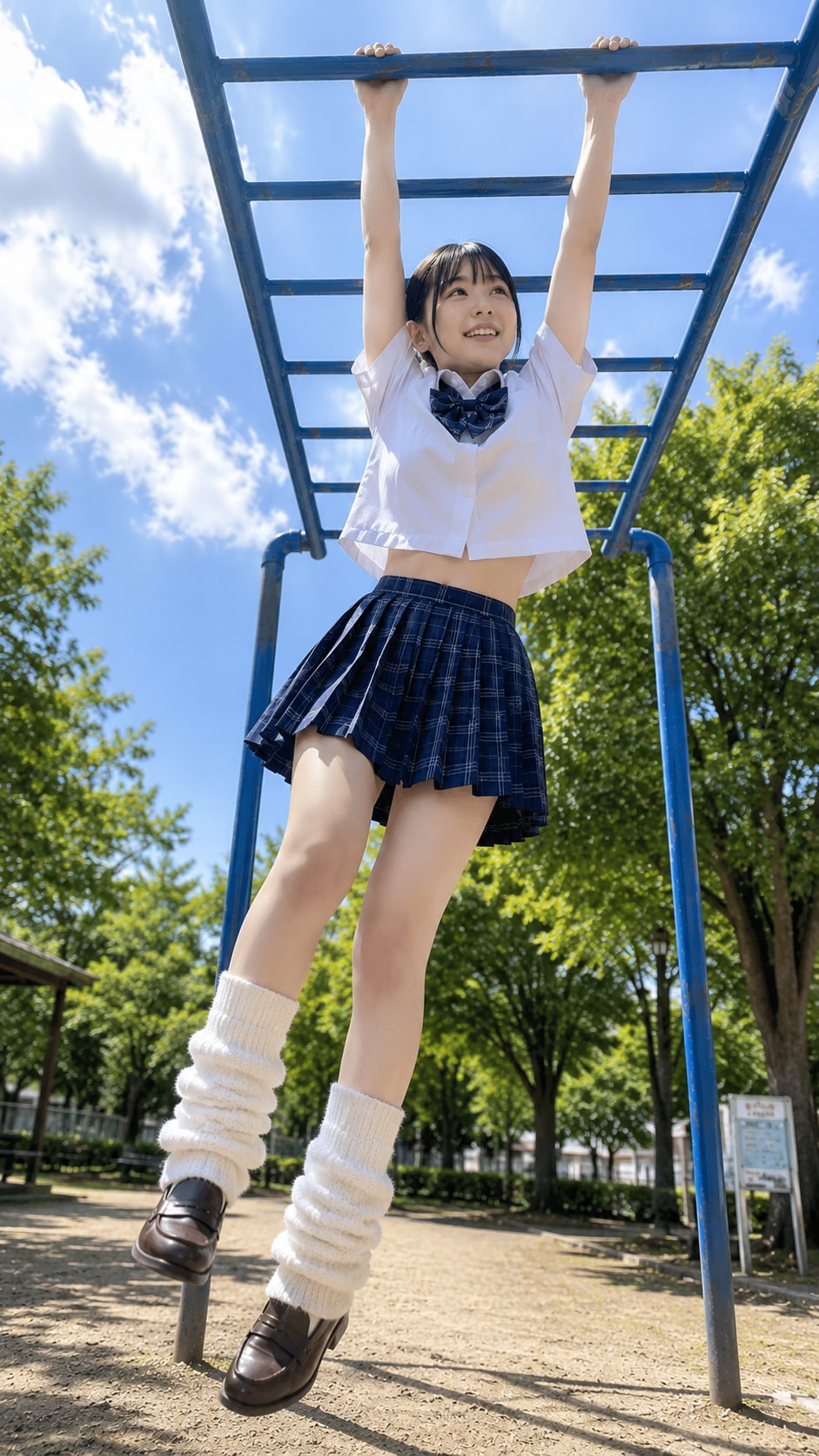 雲梯遊び女子