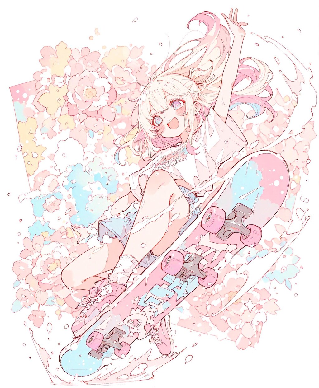 ジャンピング スケボー少女