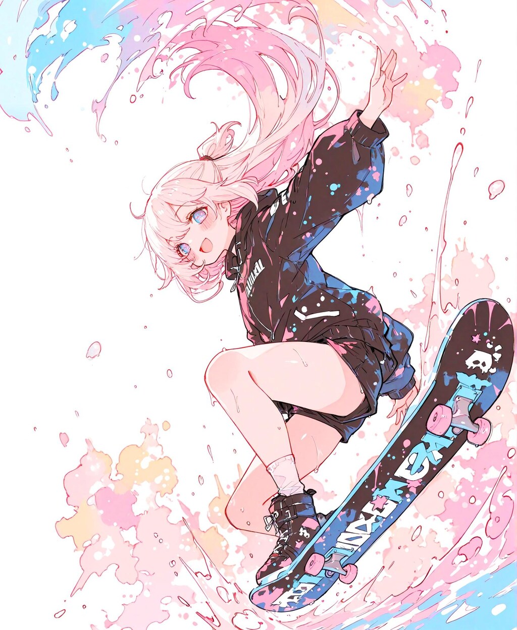 ジャンピング スケボー少女