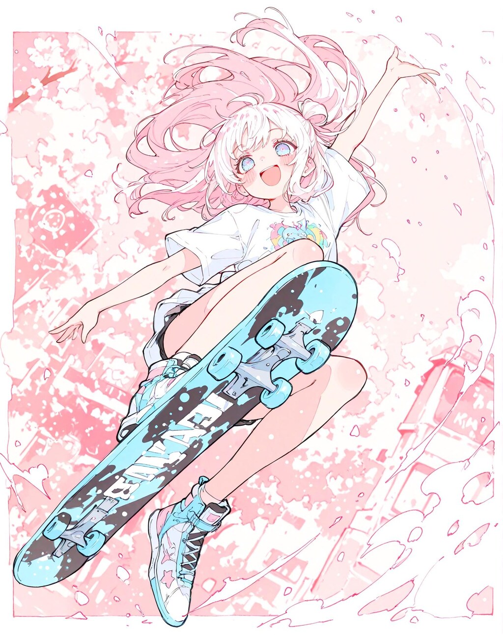 ジャンピング スケボー少女