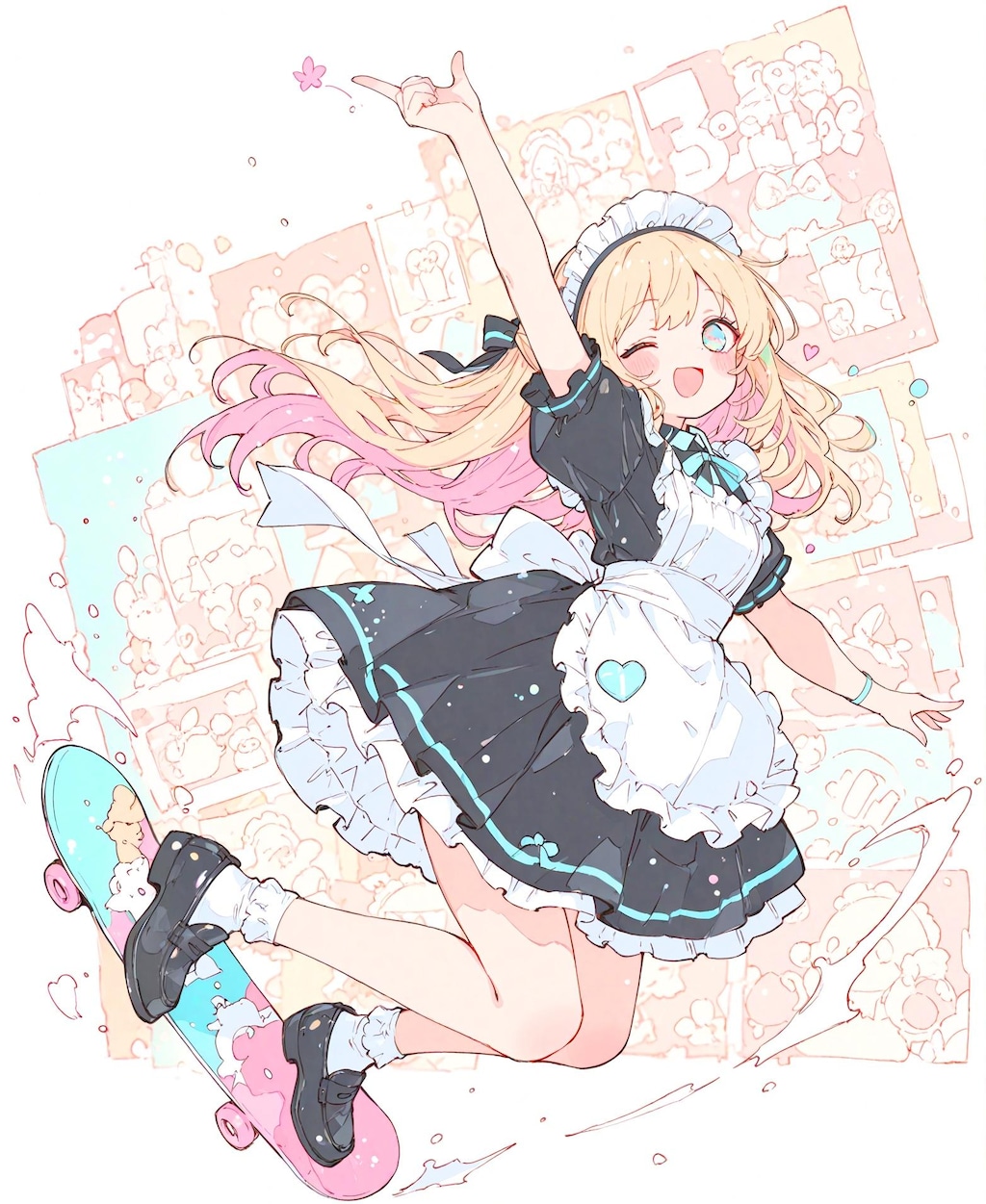 ジャンピング スケボー少女