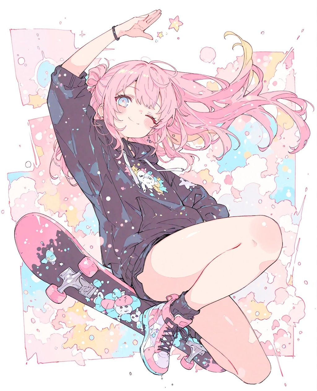 ジャンピング スケボー少女