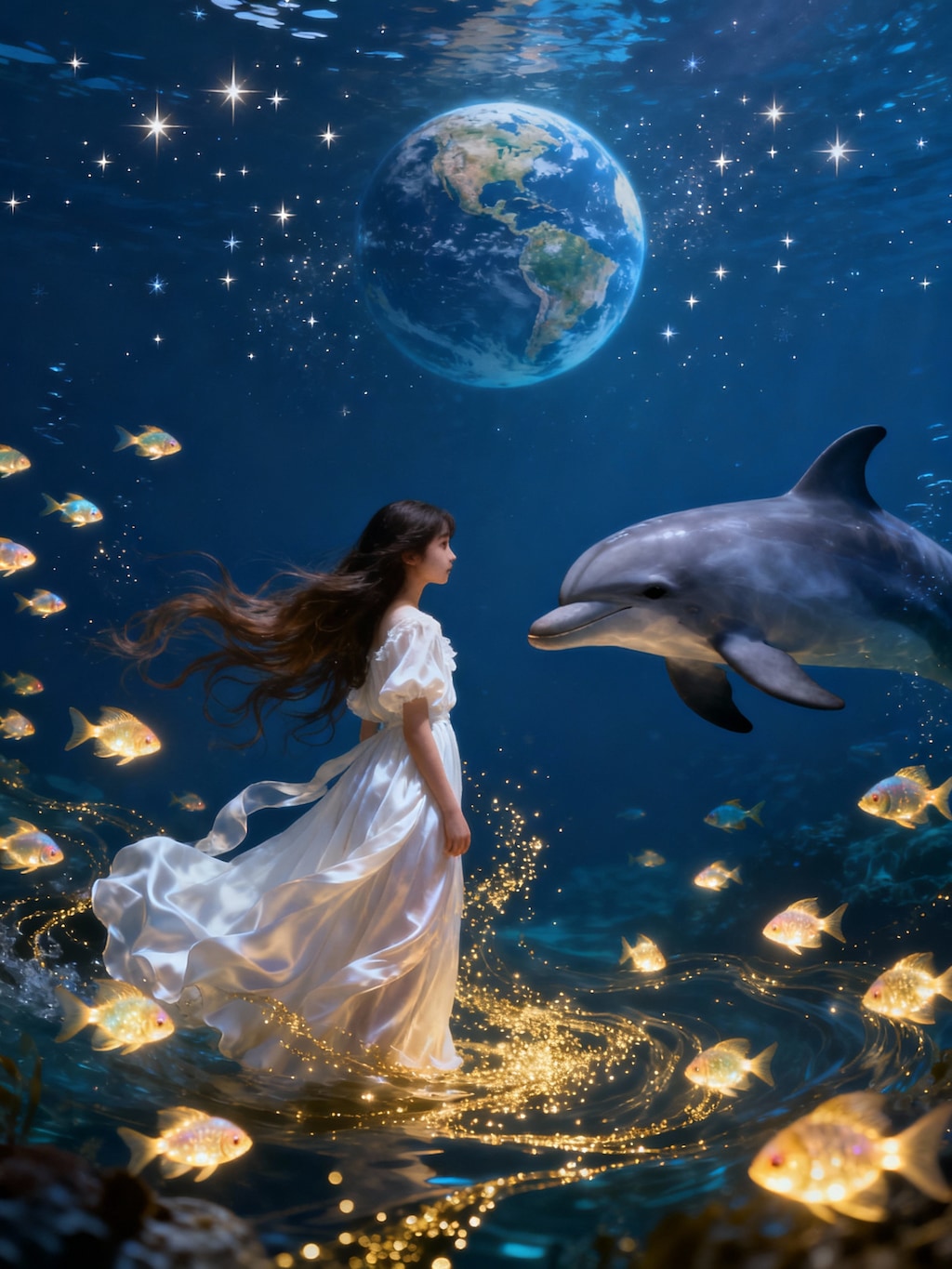 少女とイルカ