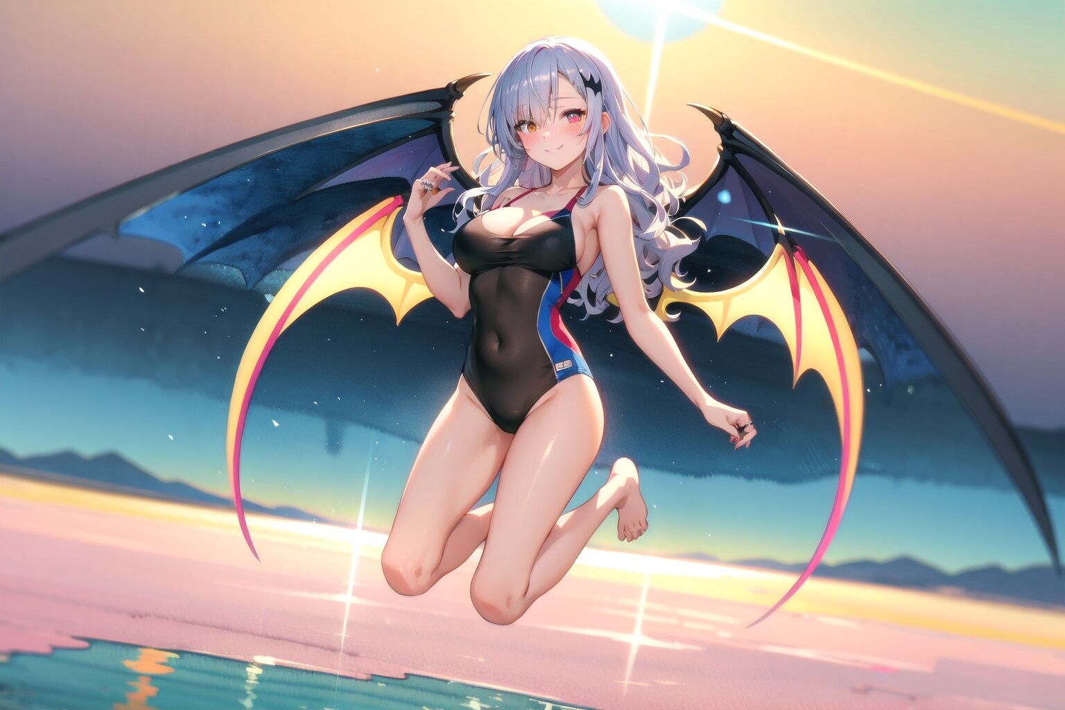 水着でジャンプ