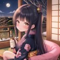 月を眺めてボトル飲み 4枚目