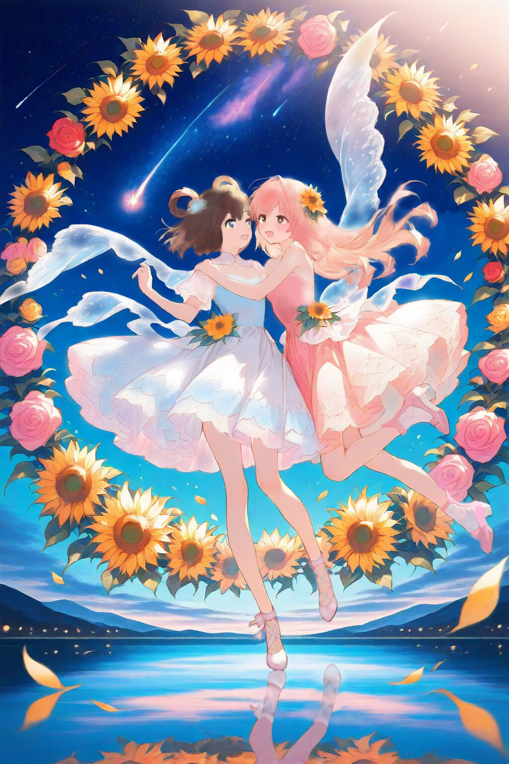 Sunflowers on a Starry Night.