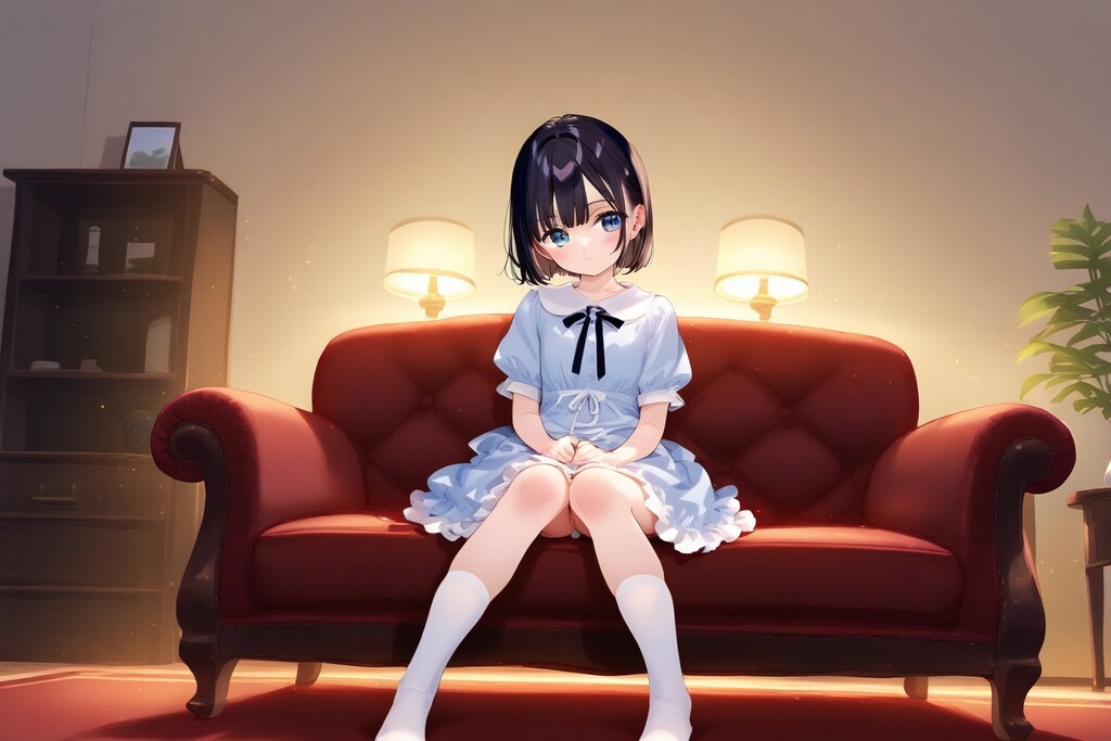 ソファと女の子