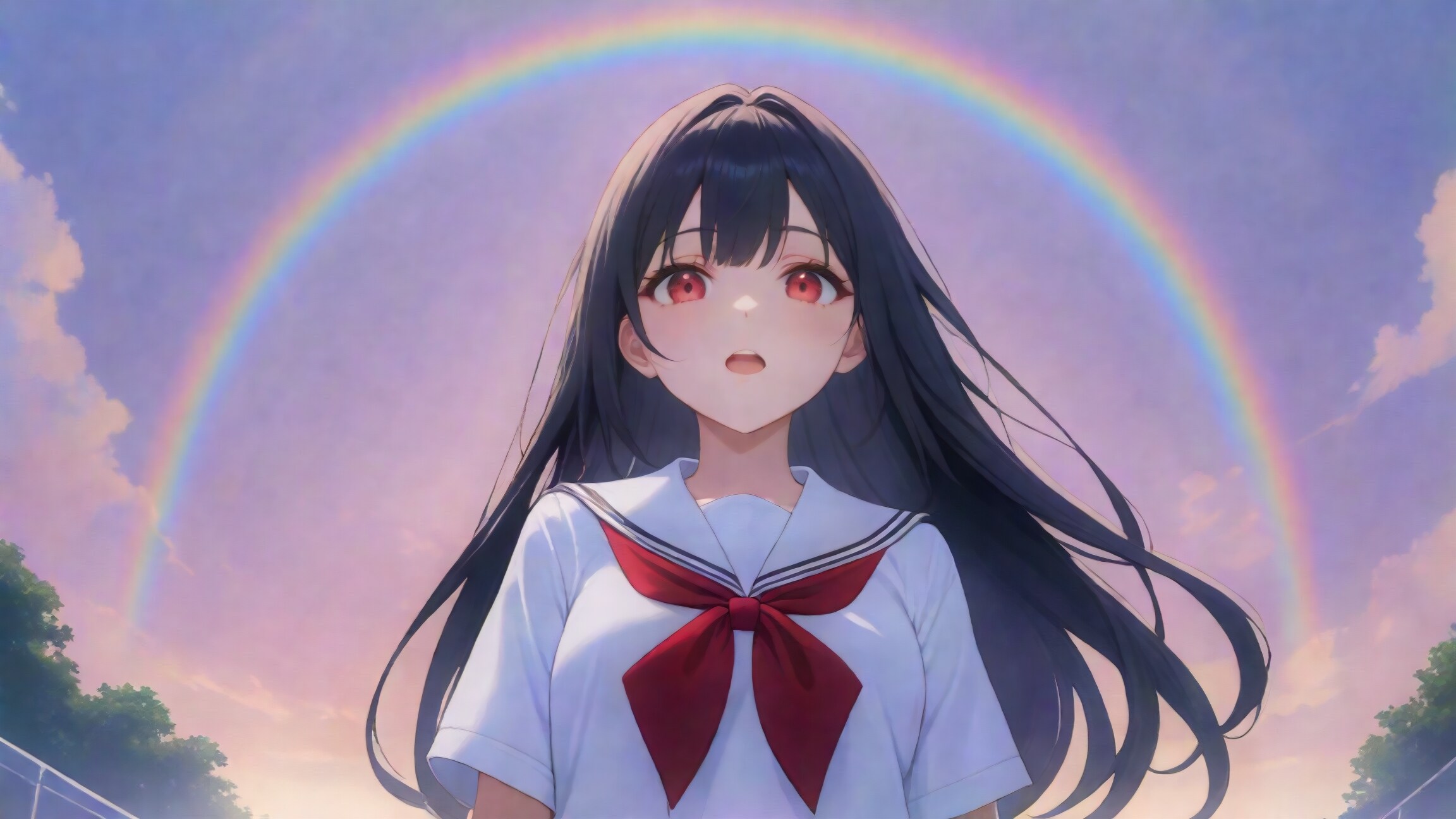 少女と虹
