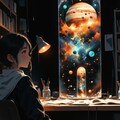 宇宙を見つめる女の子 3枚目
