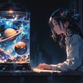 宇宙を見つめる女の子 5枚目
