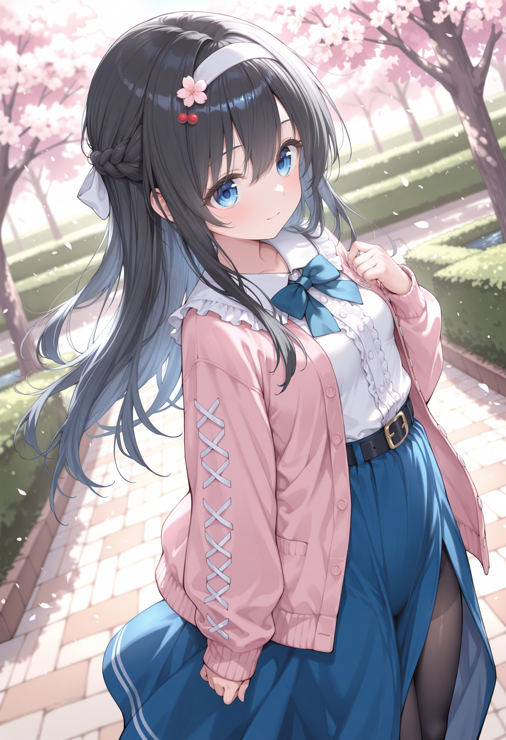 黒髪お嬢様・春の装い | の人気AIイラスト・グラビア