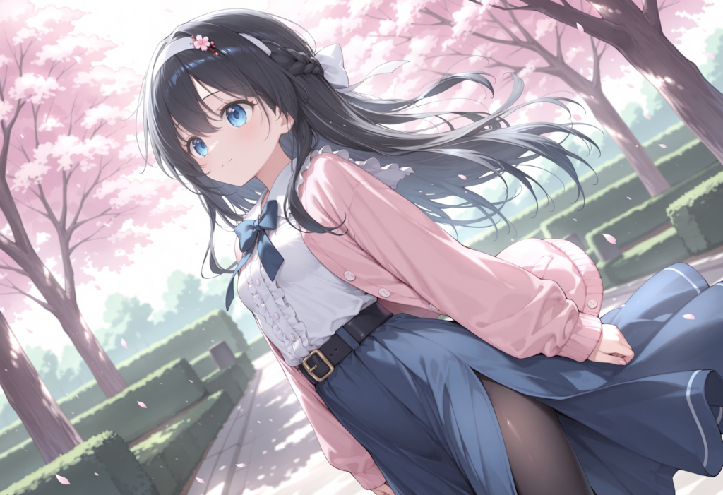 黒髪お嬢様・春の装い