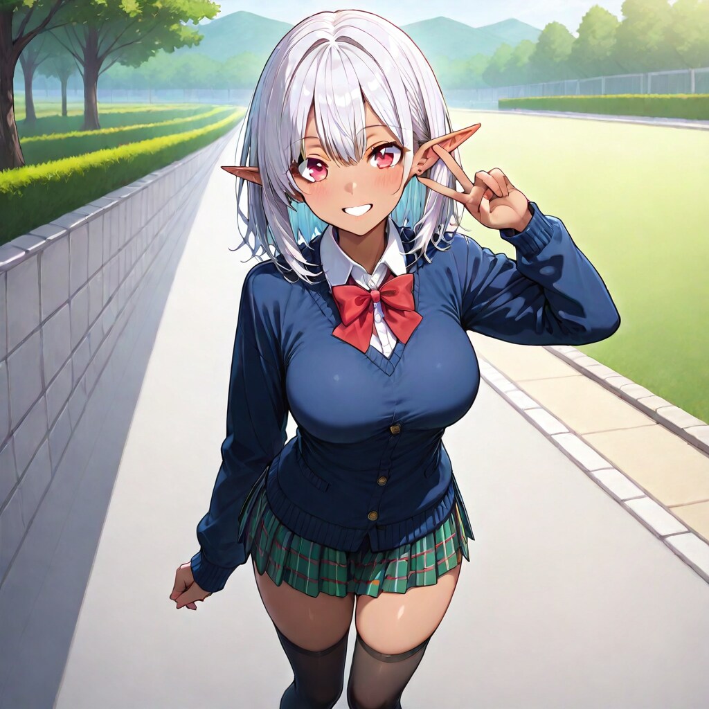 ダークエルフの女子高生　AURA習作