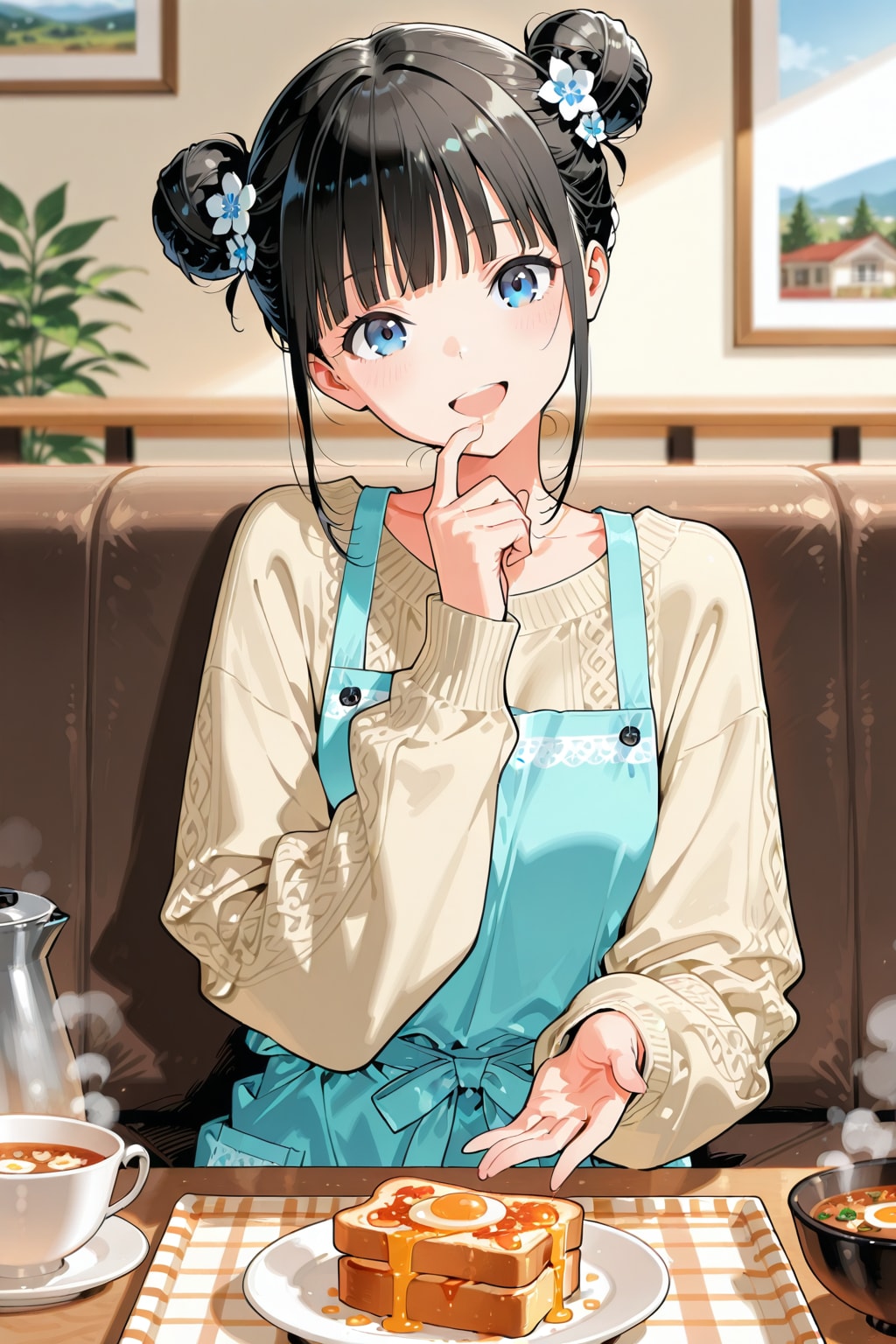 おだんごちゃん🍡✨と朝ごはん🍚✨　2/15 | の人気AIイラスト・グラビア