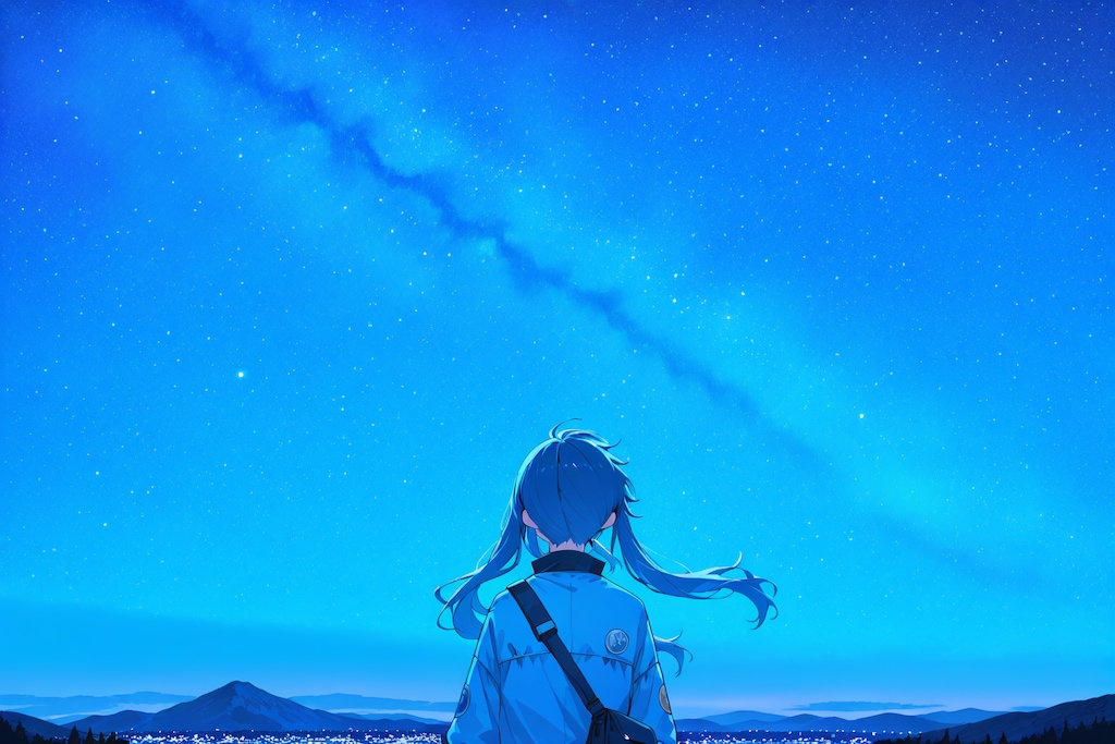 天の川と夜景