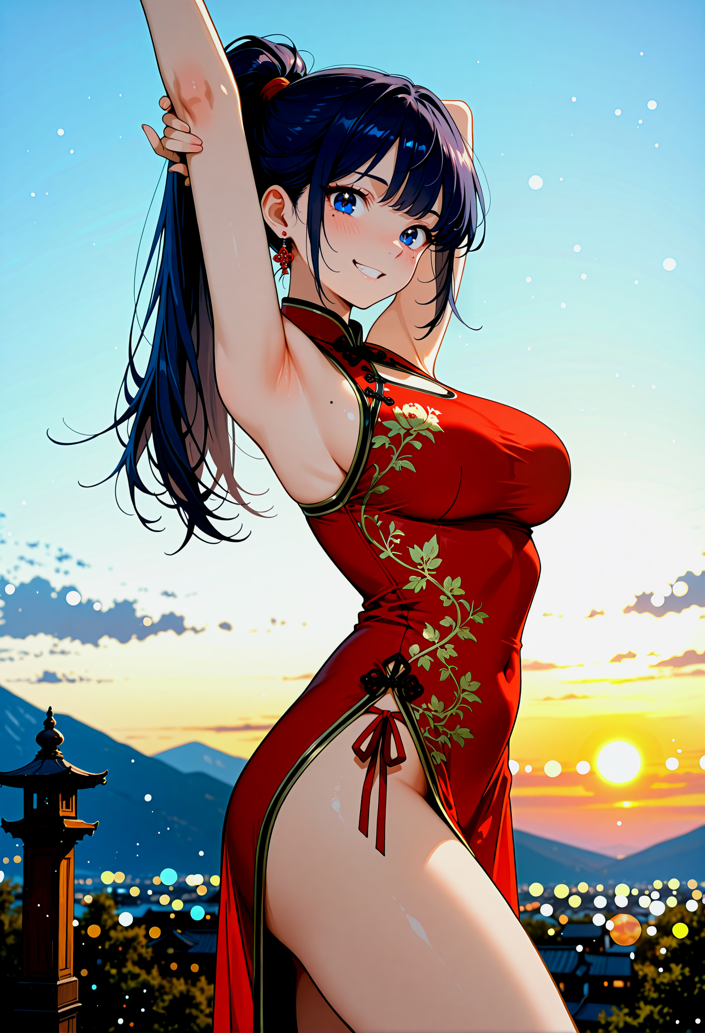夕暮れの絶景と私、あいとの甘い時間