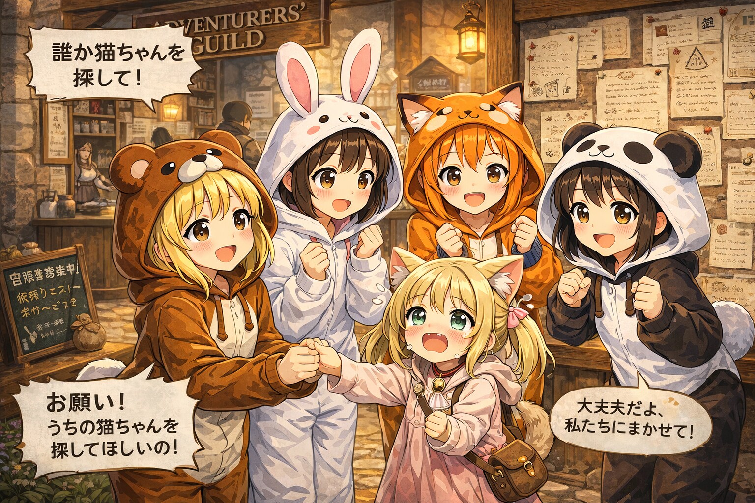 【All0413c】「捜索依頼」猫耳の小さな女の子から逃げた飼い猫の捜索を頼まれる（モデル: ChatGPT） | の人気AIイラスト・グラビア