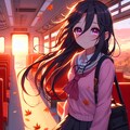 列車の旅に出た、うちの子と夕焼け空＊その1(11枚) 11枚目