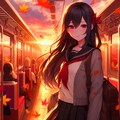 列車の旅に出た、うちの子と夕焼け空＊その1(11枚) 6枚目