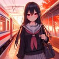 列車の旅に出た、うちの子と夕焼け空＊その1(11枚) 9枚目