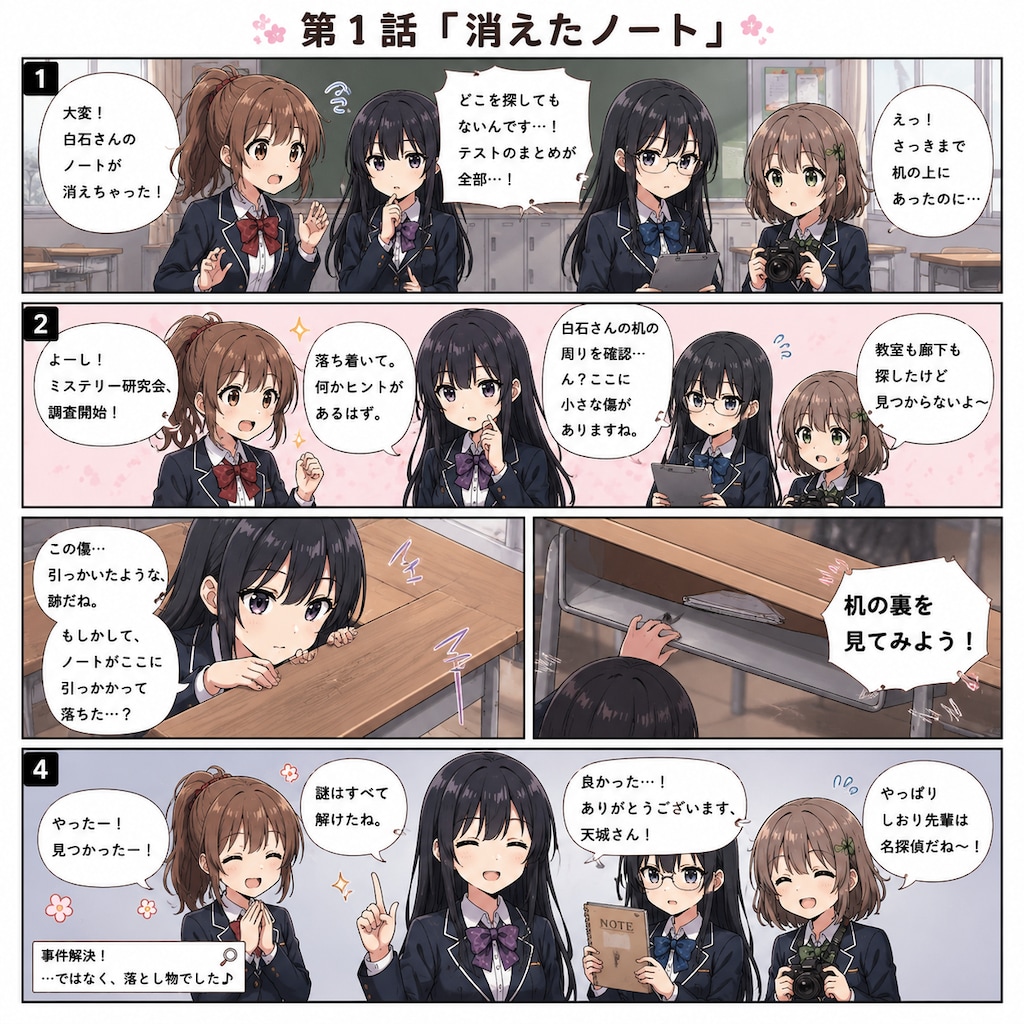 漫画『校舎の謎と4人の少女たち』