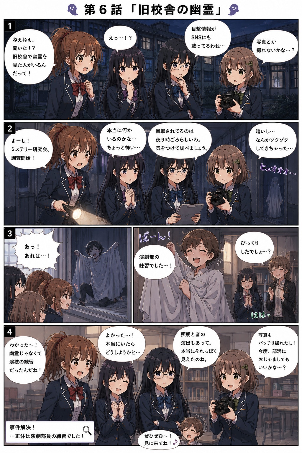 漫画『校舎の謎と4人の少女たち』