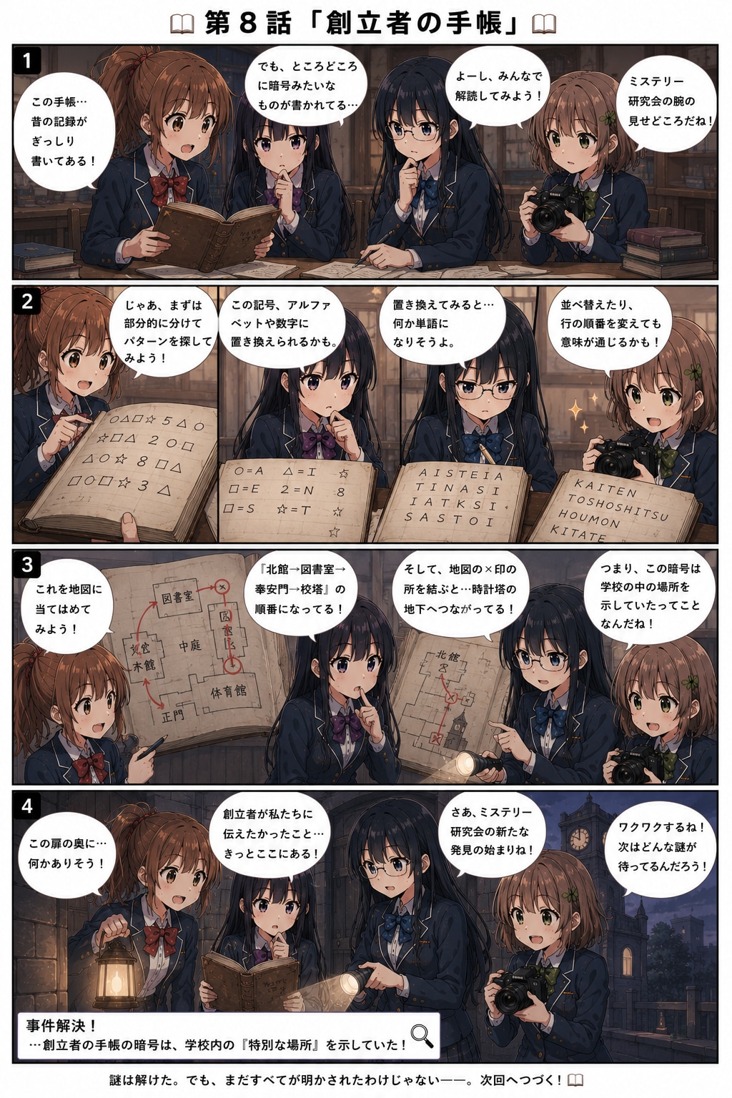 漫画『校舎の謎と4人の少女たち』