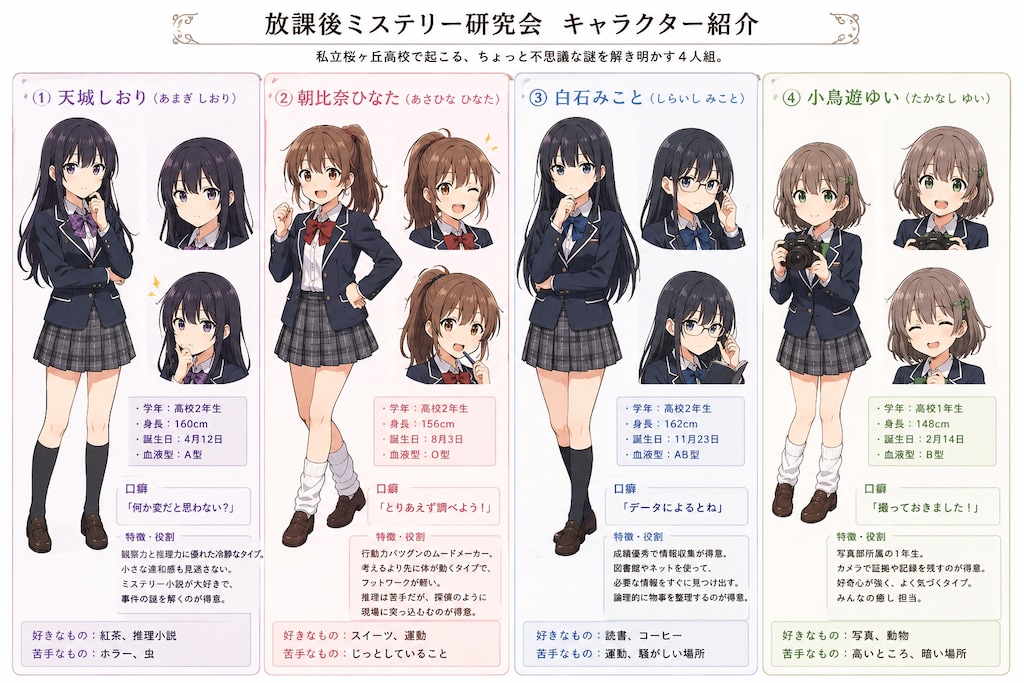 漫画『校舎の謎と4人の少女たち』