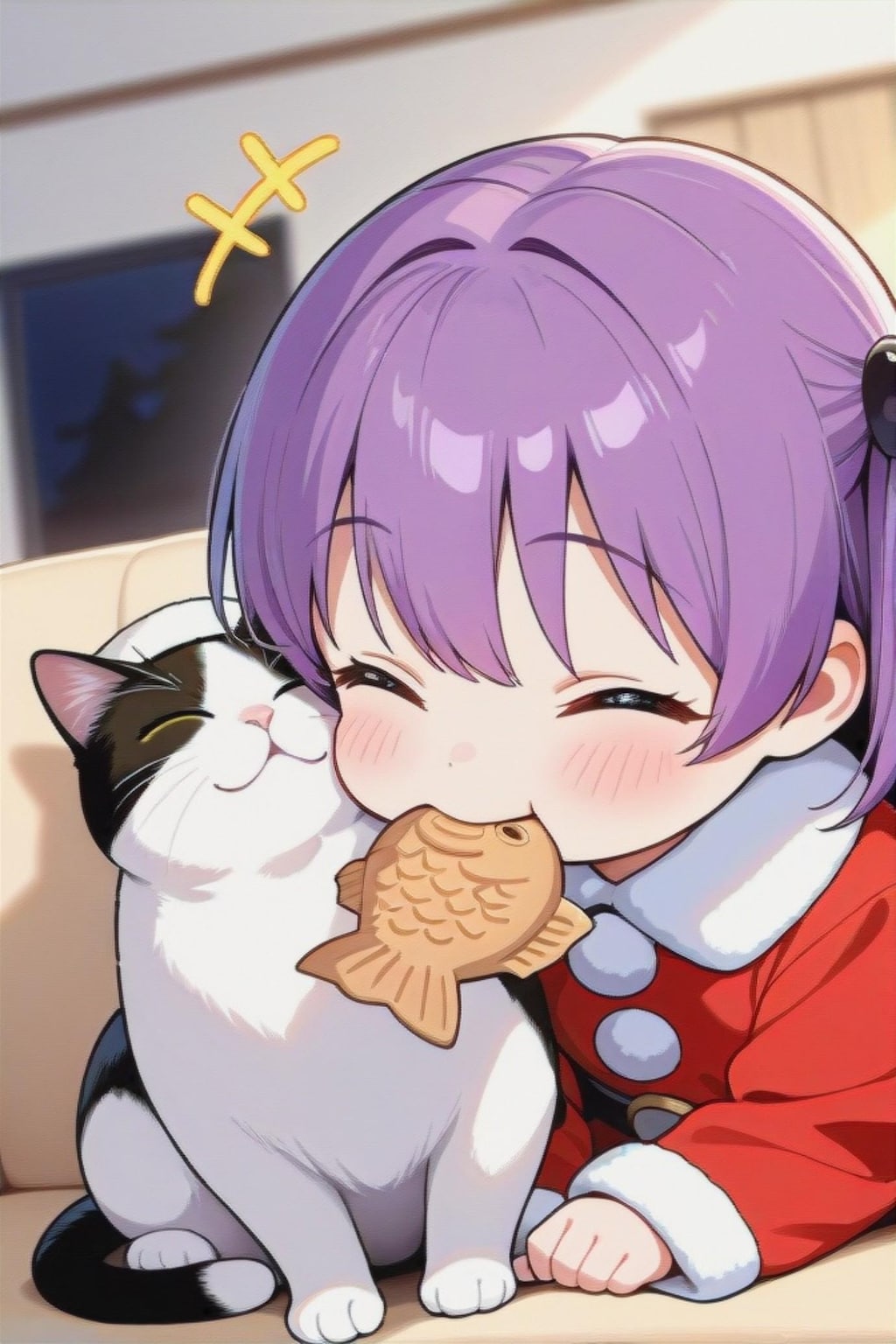 たい焼きと紫髪ちゃん