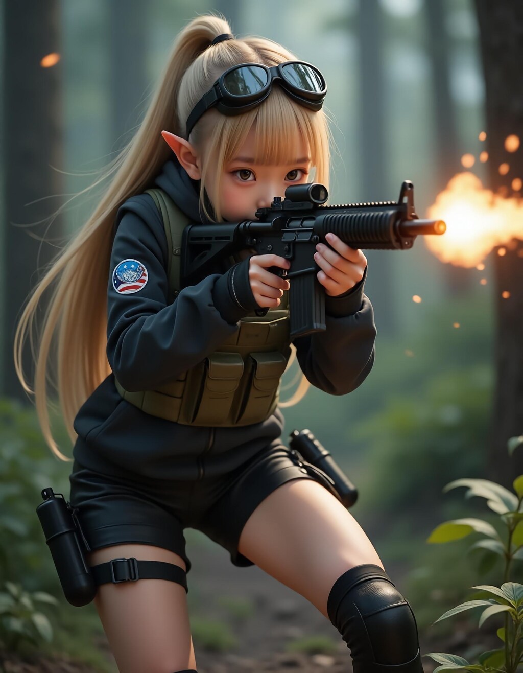 人族の支援を受けるエルフ軍の少女たち②「この武器はなんて強力なの❗これなら…、あいつらに絶対に負けないっ…‼️」