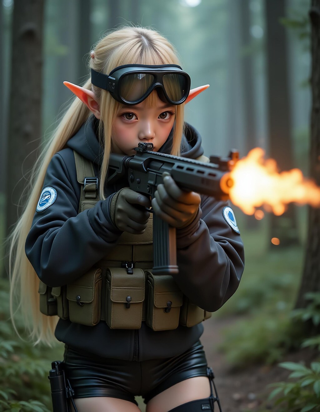 人族の支援を受けるエルフ軍の少女たち②「この武器はなんて強力なの❗これなら…、あいつらに絶対に負けないっ…‼️」