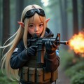 人族の支援を受けるエルフ軍の少女たち②「この武器はなんて強力なの❗これなら…、あいつらに絶対に負けないっ…‼️」 3枚目