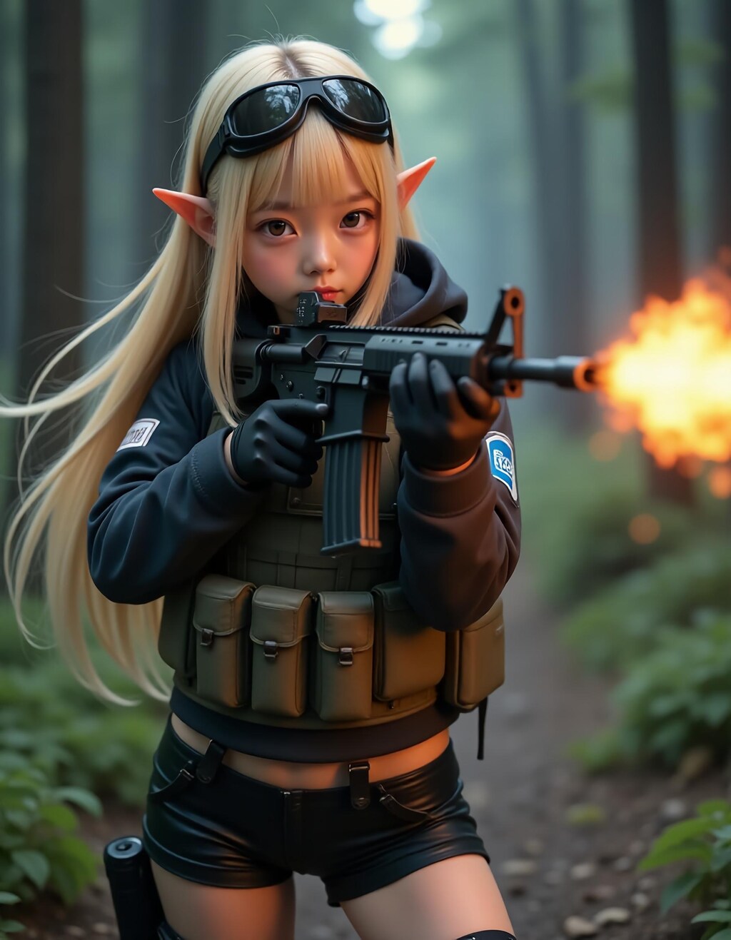 人族の支援を受けるエルフ軍の少女たち②「この武器はなんて強力なの❗これなら…、あいつらに絶対に負けないっ…‼️」