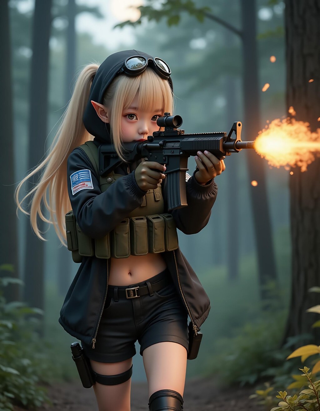 人族の支援を受けるエルフ軍の少女たち②「この武器はなんて強力なの❗これなら…、あいつらに絶対に負けないっ…‼️」