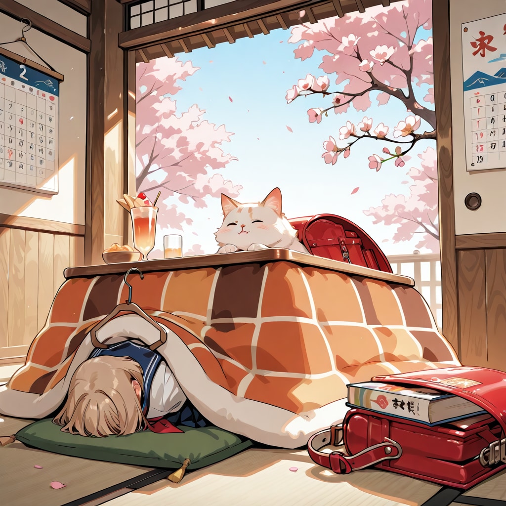 🐱入学式とこたつ猫🌸 | の人気AIイラスト・グラビア