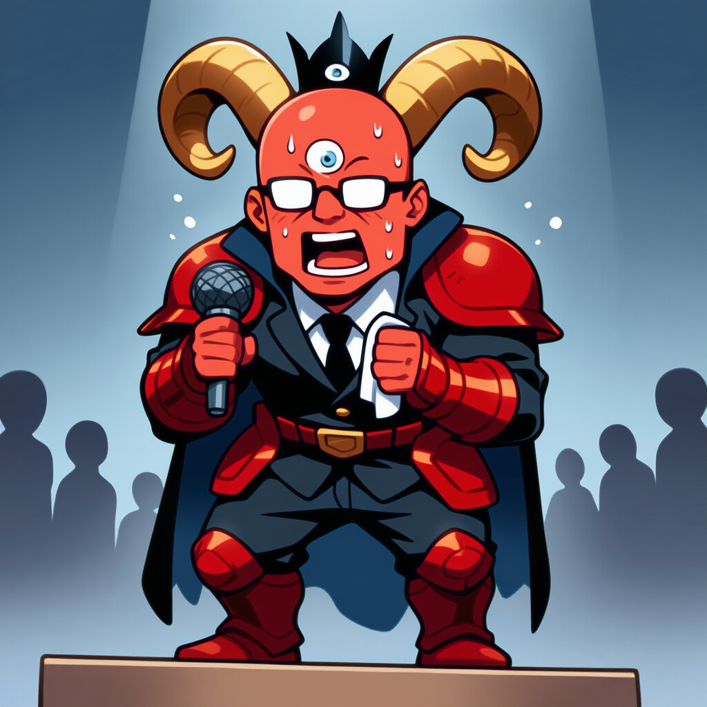 選挙演説するサタン様