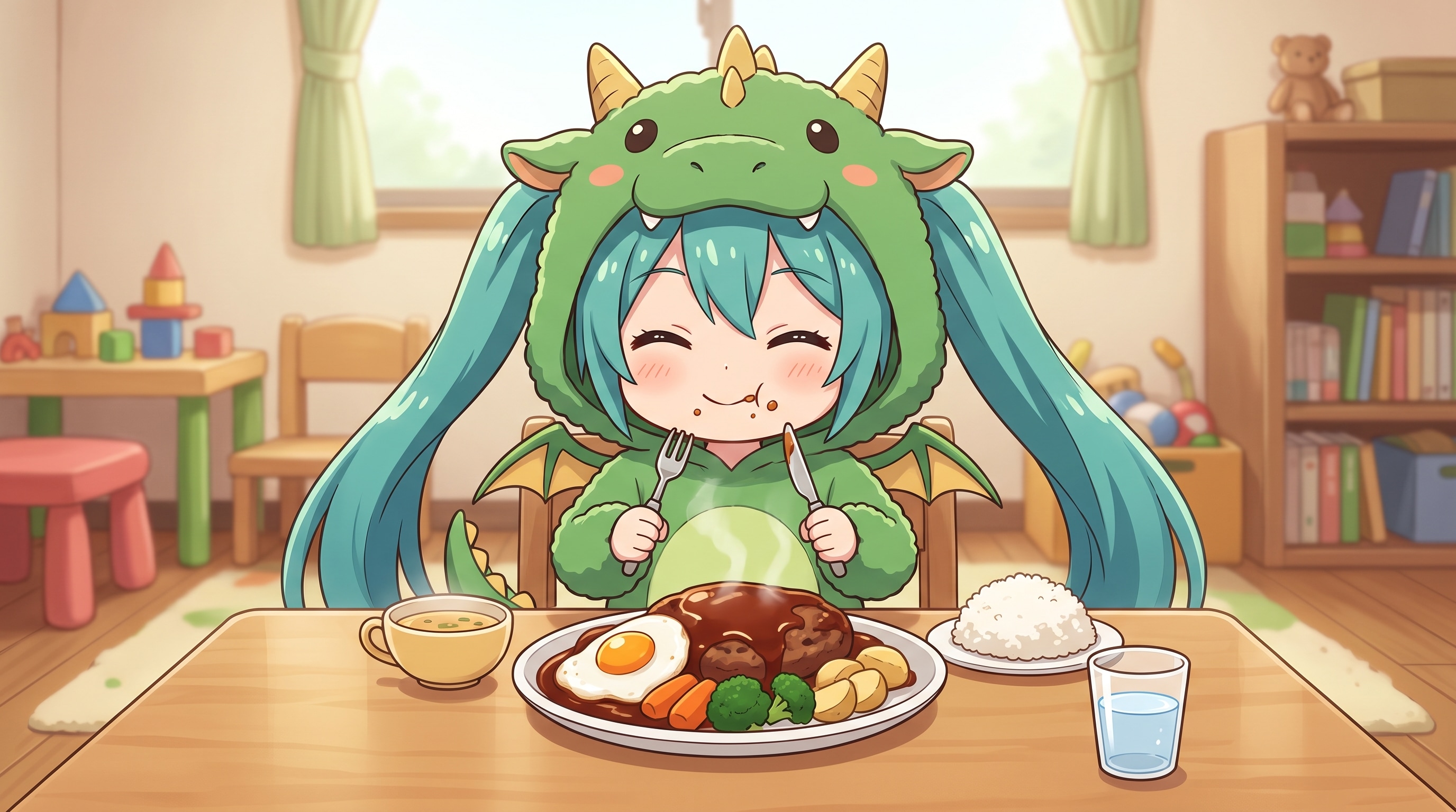 今日のお昼はハンバーグです | の人気AIイラスト・グラビア