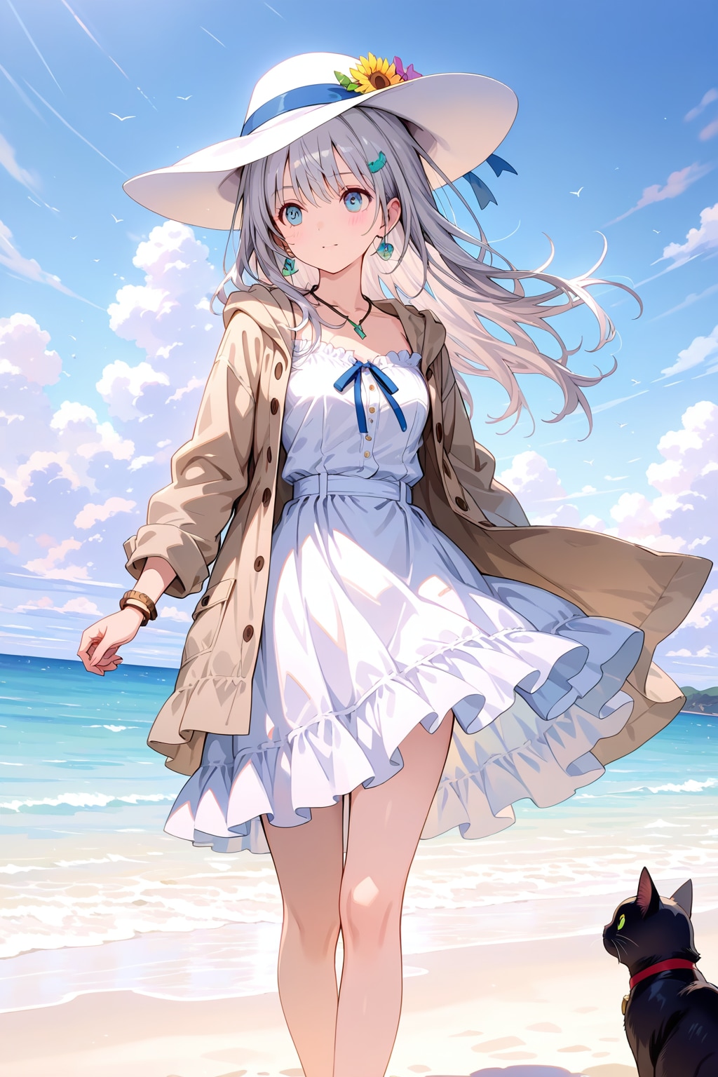 夏の砂浜の魔女 | の人気AIイラスト・グラビア