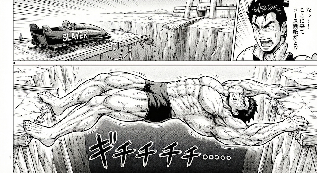 腹筋崩壊ボブスレー漫画（1話）