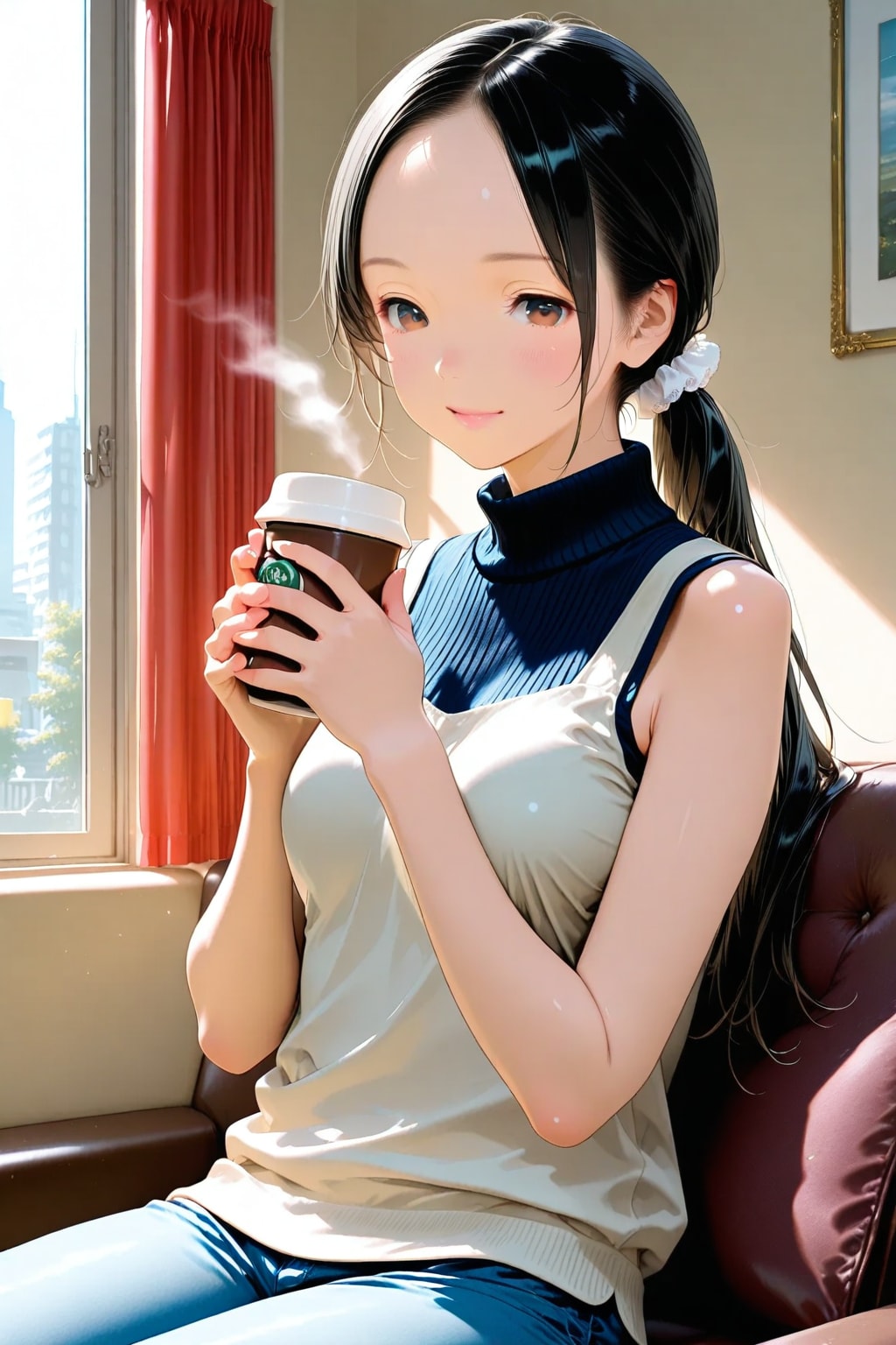 コーヒー☕️を飲む妻💞✨