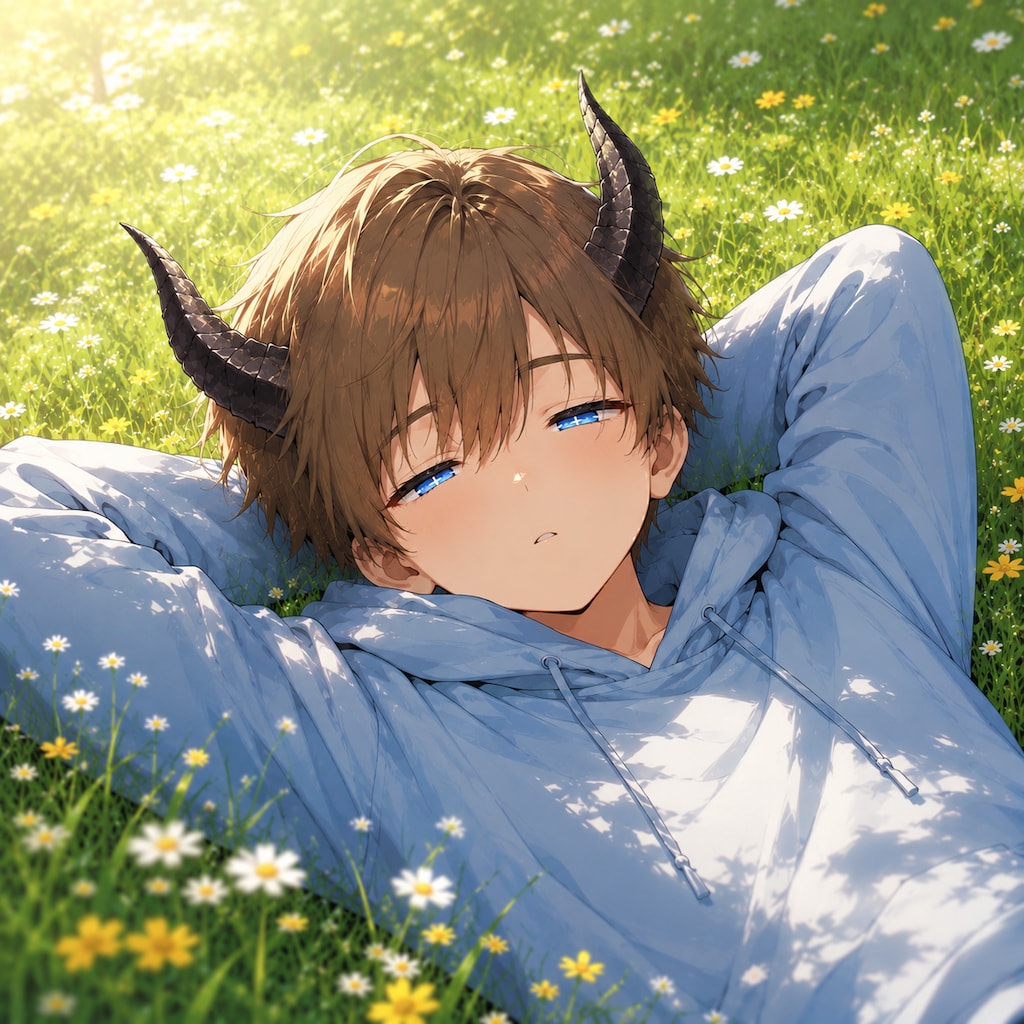 お昼寝中の少年