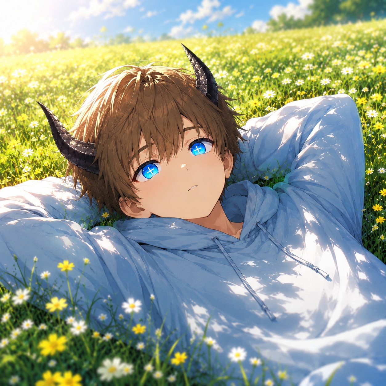 お昼寝中の少年