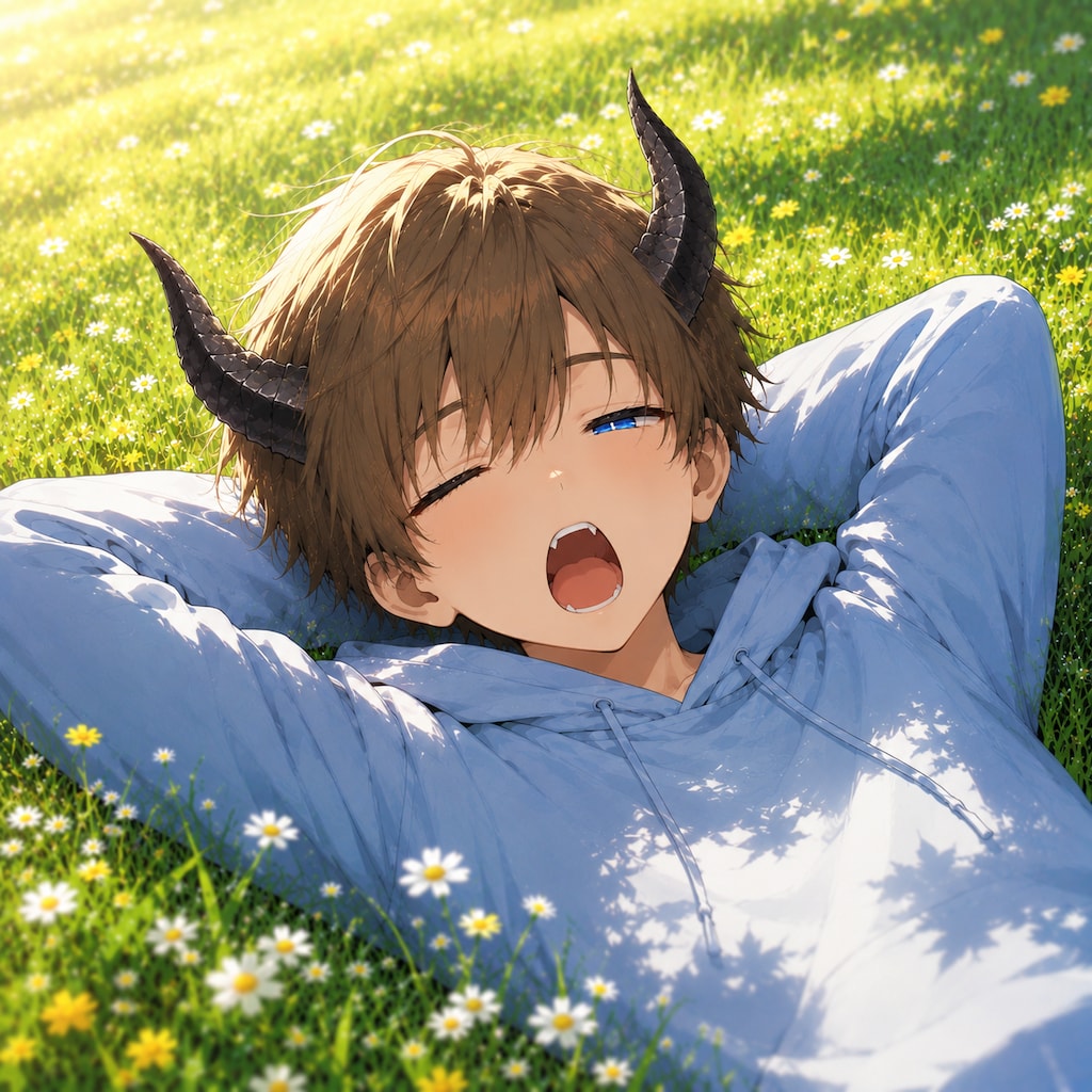 お昼寝中の少年