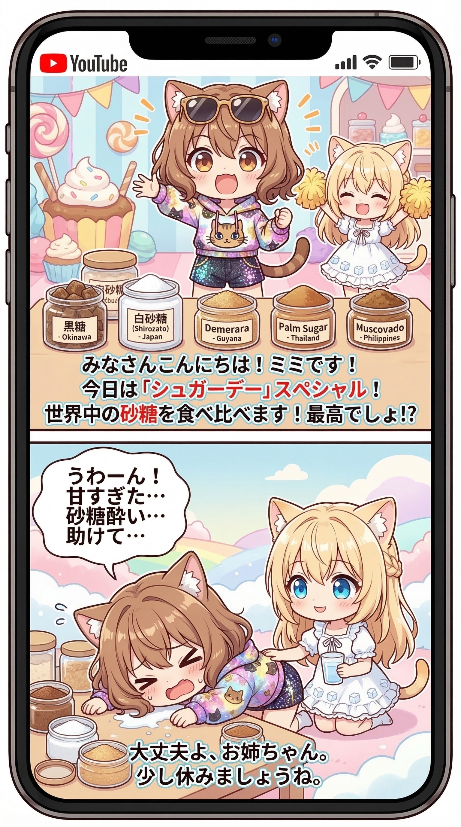 砂糖食べ比べチャレンジ💖 | の人気AIイラスト・グラビア