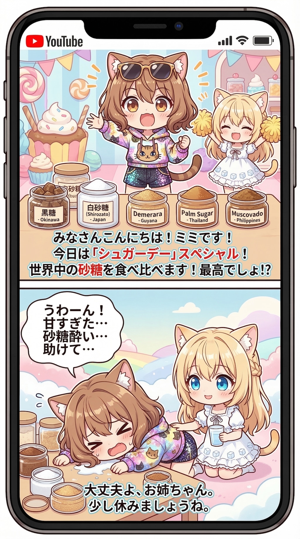 砂糖食べ比べチャレンジ💖