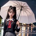 雨の中、夜歩く女子高生③ 2枚目