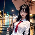 雨の中、夜歩く女子高生③ 4枚目