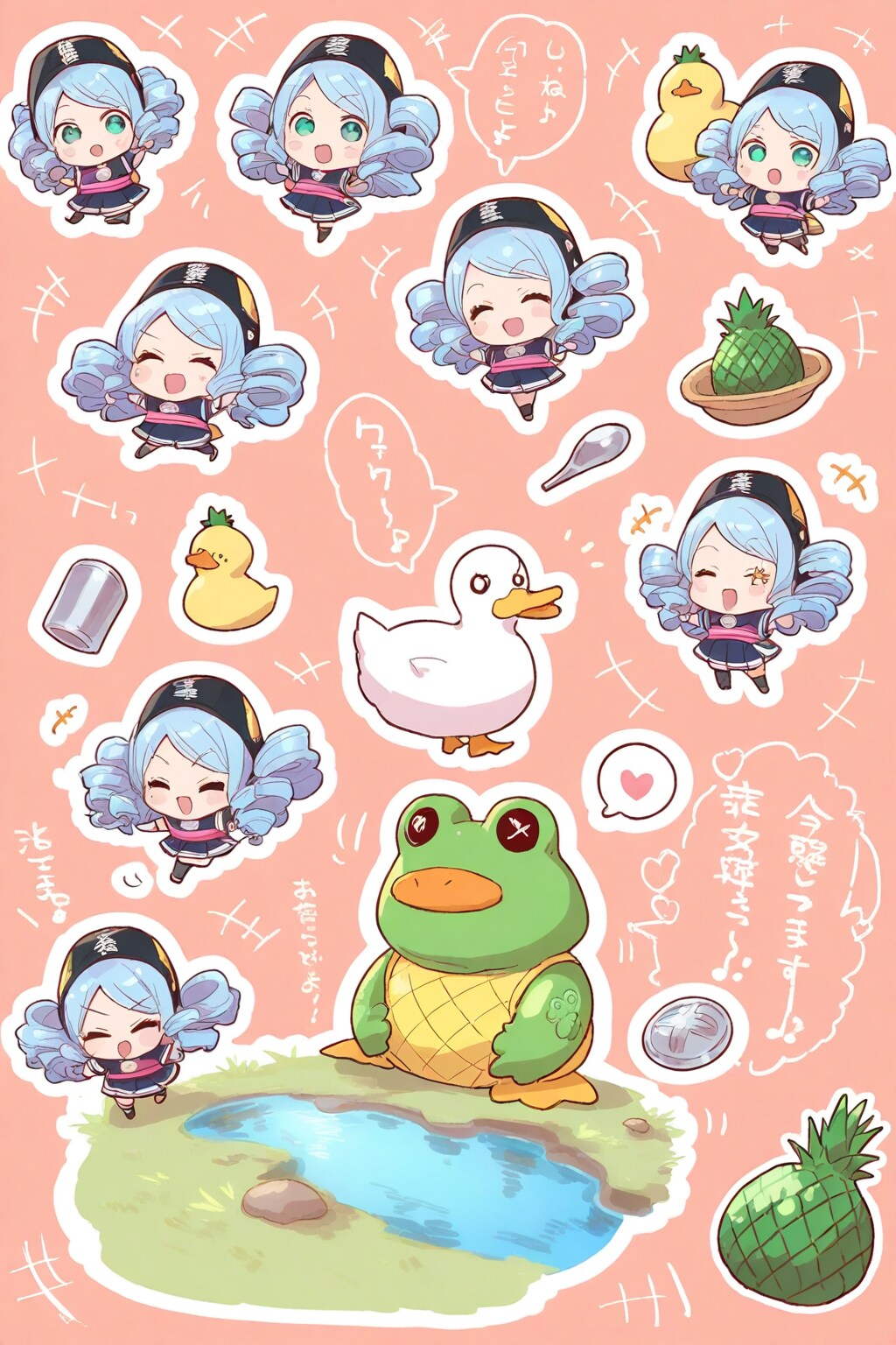 青髪ちゃんと…